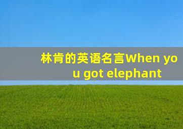 林肯的英语名言When you got elephant